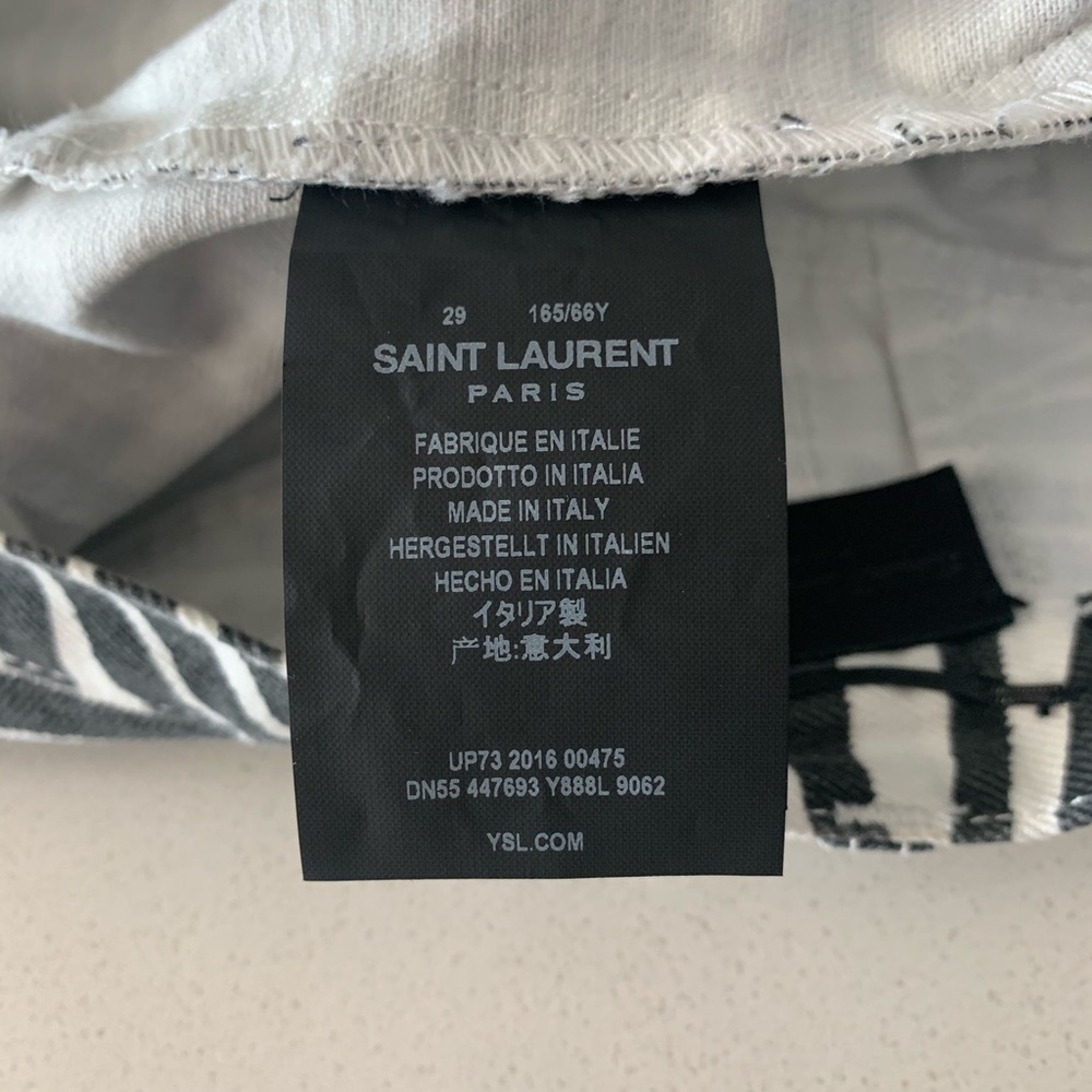 SOLD Saint Laurent Zebra Print Denim Skirt - Picture 6 of 11